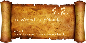 Istvánovits Róbert névjegykártya