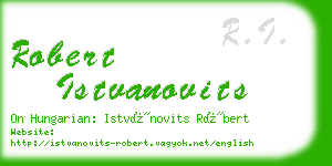 robert istvanovits business card